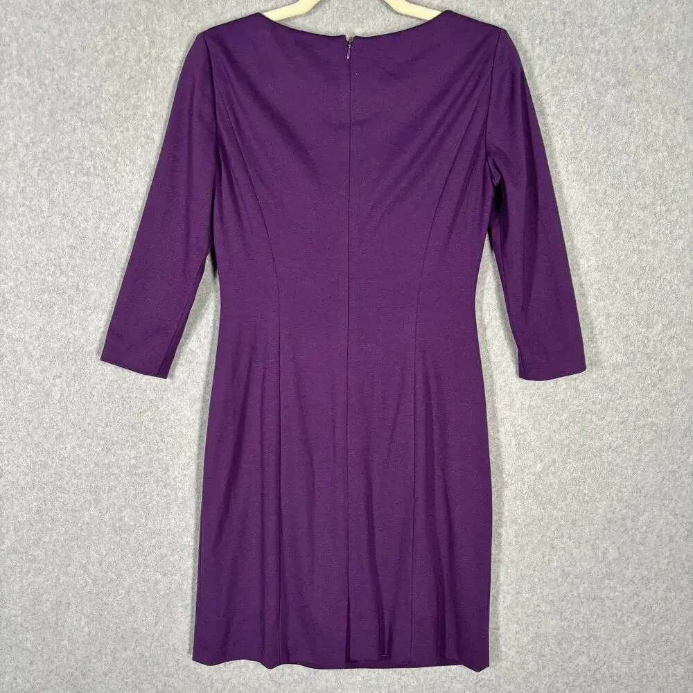 Tahari Dress 4 Petite Sheath Pencil‎ Sunburst Asymmetric Secretary Career Church - Picture 11 of 14